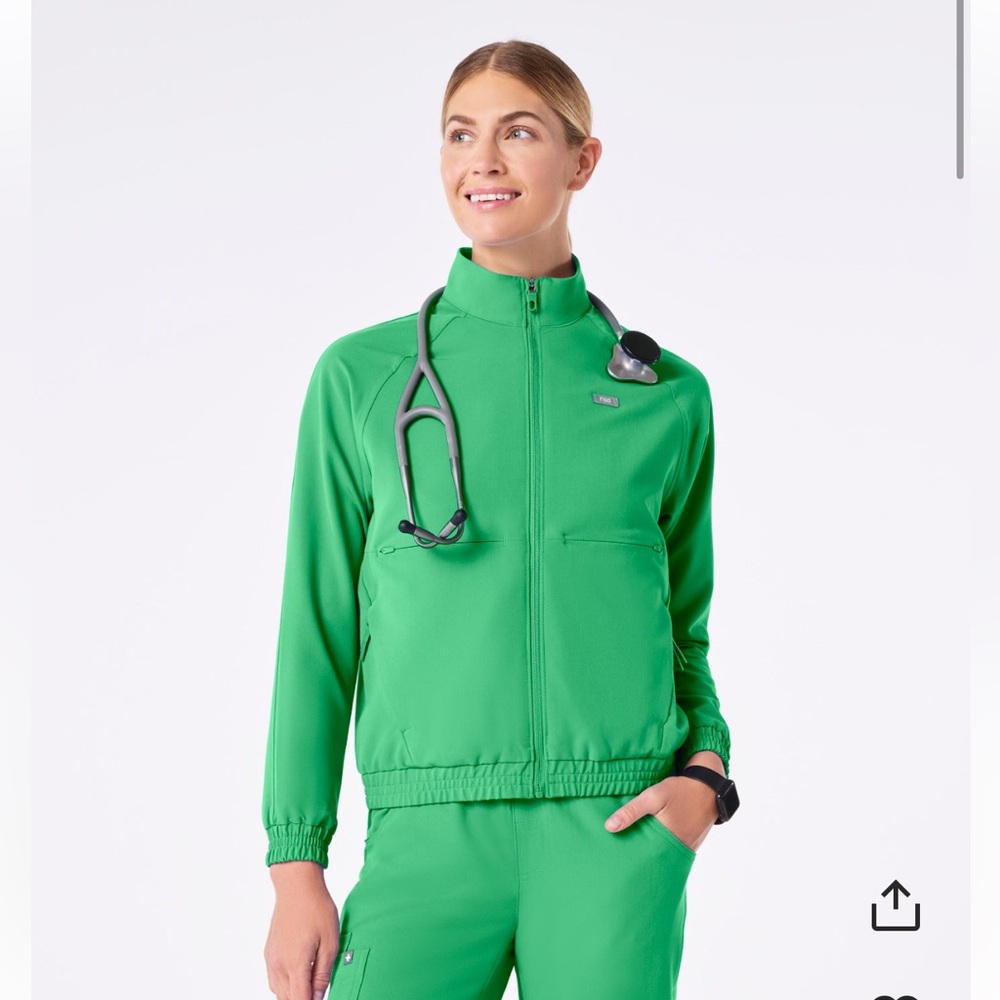 FIGS emerald Sydney scrub jacket
